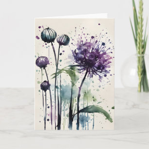 Allium - Aquarellblumen Karte
