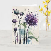 Allium - Aquarellblumen Karte (Gelbe Blume)