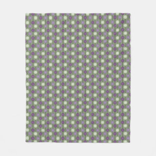 Allium Blume Pattern Green Lila Fleece Blanket