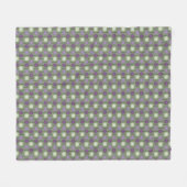 Allium Blume Pattern Green Lila Fleece Blanket (Vorderseite (Horizontal))