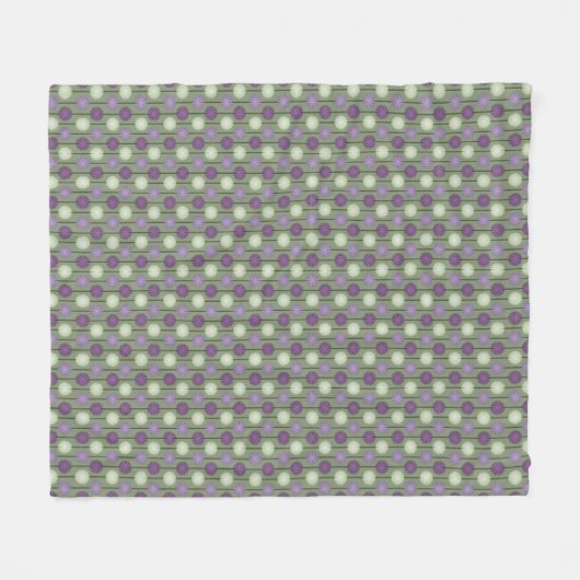 Allium Blume Pattern Green Lila Fleece Blanket (Vorderseite (Horizontal))