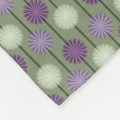 Allium Blume Pattern Green Lila Fleece Blanket (Ecke)