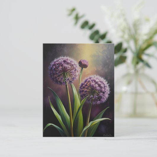 Allium-Blume Postkarte (Stehend Vorderseite)