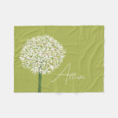 Allium-Blumen Botanische Kunst | Elegante Flora Fleecedecke (Vorderseite (Horizontal))