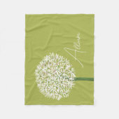 Allium-Blumen Botanische Kunst | Elegante Flora Fleecedecke (Vorderseite)