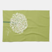 Allium-Blumen Botanische Kunst | Elegante Flora Geschirrtuch (Horizontal)