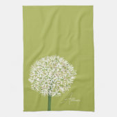 Allium-Blumen Botanische Kunst | Elegante Flora Geschirrtuch (Vertikal)