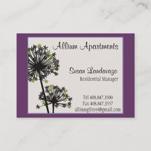 Allium Business Card Visitenkarte (Vorderseite)