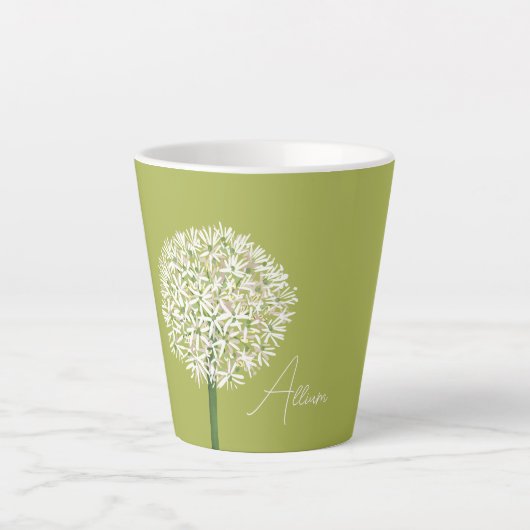  Allium Flower Botanical Art | Elegant Flora Milchtasse (Vorderseite)