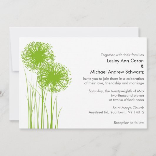 Allium in der Grashochzeit Einladung (Vorderseite)