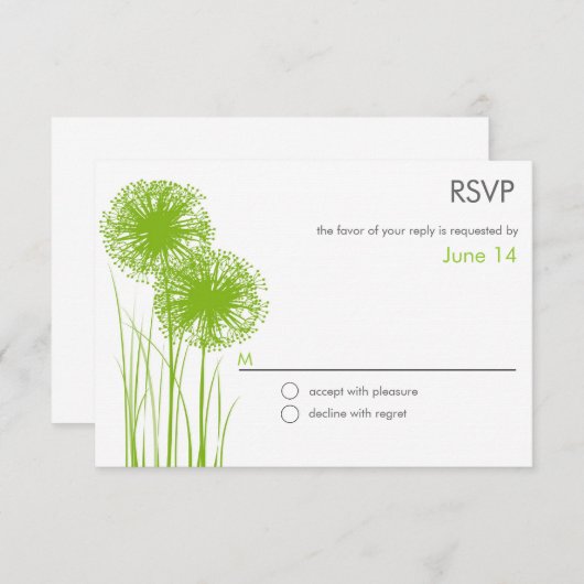 Allium in Grass-Antwort-UAWG RSVP Karte (Vorne/Hinten)
