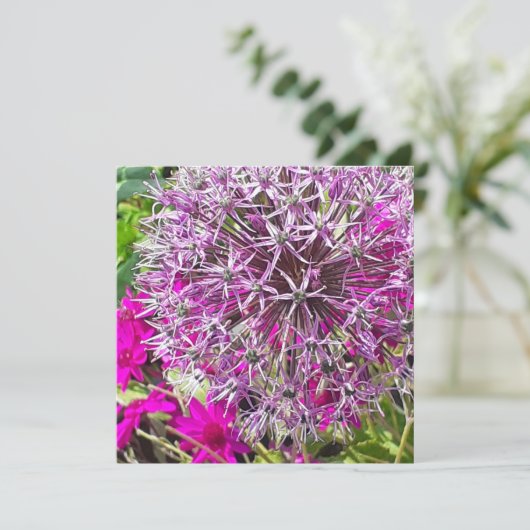 Allium & Summer Blume Flat Card (Stehend Vorderseite)