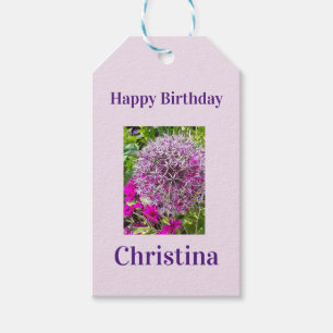 Allium & Summer Blume Geburtstag Geschenkanhänger