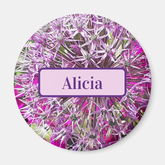 Allium & Summer Blume Personalisiert Magnet (Vorne)