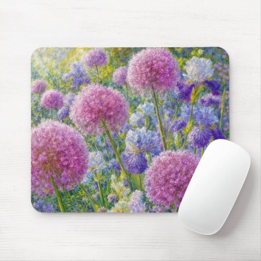 Allium- und Iris-Sommergarten Mousepad (Mit Mouse)