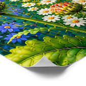 Allium und Schmetterlinge Poster (Ecke)
