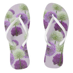 Allium White und Lila Adult Flip Flops Badesandalen