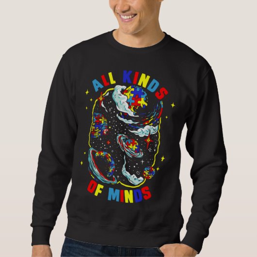 Alll Kinds Of Minds Puzzle Piece Autism Awareness  Sweatshirt (Vorderseite)