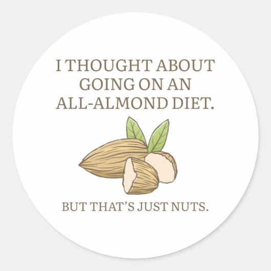 Allmandelernährung Runder Aufkleber (Vorderseite)
