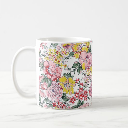 Allobermuster auf weißem Hintergrund Kaffeetasse (Links)