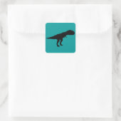 Allosaurus Dino Dinosaur Silhouette Quadratischer Aufkleber (Tasche)