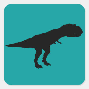 Allosaurus Dino Dinosaur Silhouette Quadratischer Aufkleber