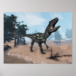 Allosaurus dinosaurier brüllen - 3D rendern Poster