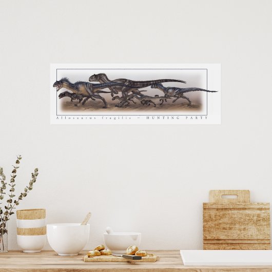 Allosaurus Jagd Party Poster (Küche)