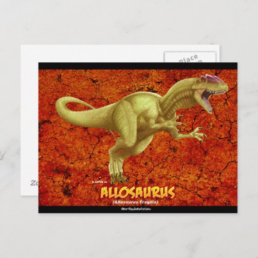 Allosaurus Postkarte (Vorne/Hinten)
