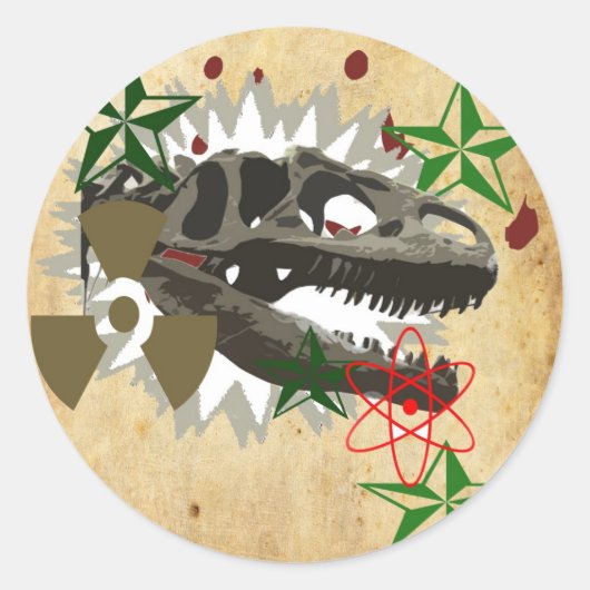Allosaurus Runder Aufkleber (Vorderseite)
