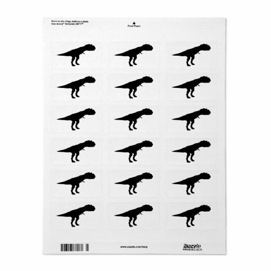 Allosaurus-Silhouette Adressaufkleber (Vorne)