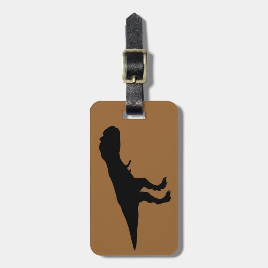 Allosaurus-Silhouette Gepäckanhänger (Vorderseite vertikal)