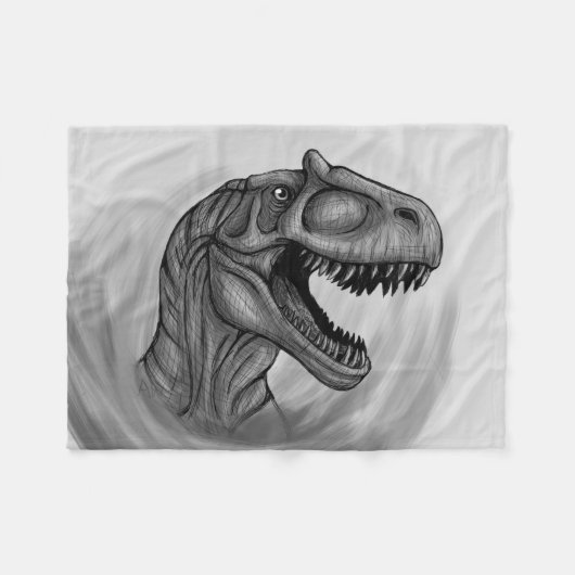 Allosaurus Sketch Fleecedecke (Vorderseite (Horizontal))