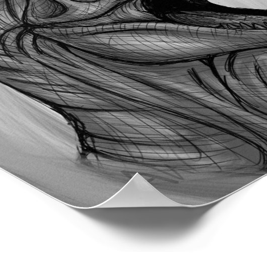 Allosaurus Sketch Poster (Ecke)