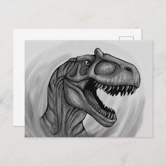 Allosaurus Sketch Postkarte (Vorne/Hinten)