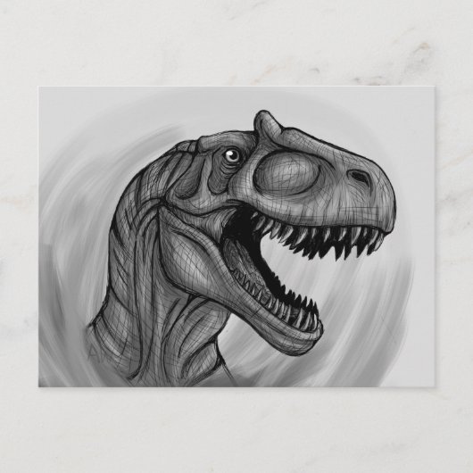 Allosaurus Sketch Postkarte (Vorderseite)
