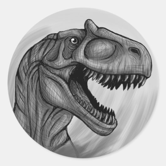 Allosaurus Sketch Runder Aufkleber (Vorderseite)