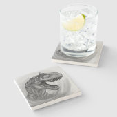 Allosaurus Sketch Steinuntersetzer (Seitenansicht)