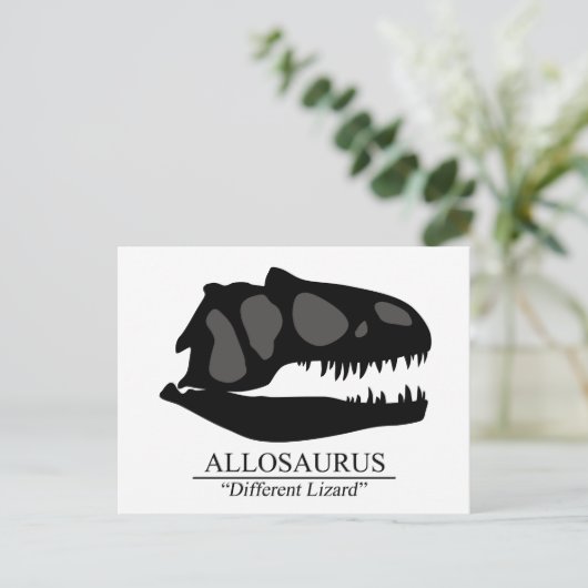 Allosaurus Skull Postkarte (Stehend Vorderseite)