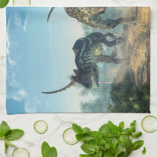 Allosauruses Geschirrtuch (Gefaltet)