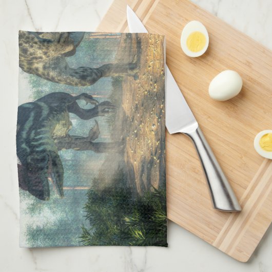 Allosauruses Geschirrtuch (Viertel Falte)