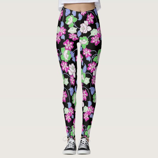 Allover-Blume Leggings (Vorderseite)