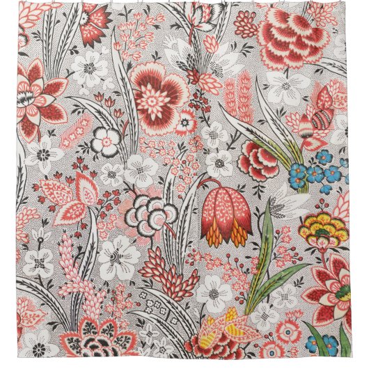 Allover-Blumendesign (ca. 1759-1815) Duschvorhang (Vorderseite)