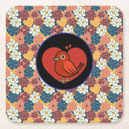 allover flower design rechteckiger pappuntersetzer