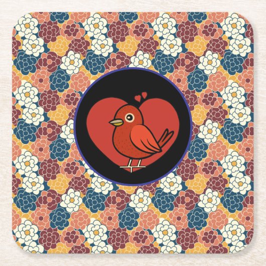 allover flower design rechteckiger pappuntersetzer (Vorderseite)