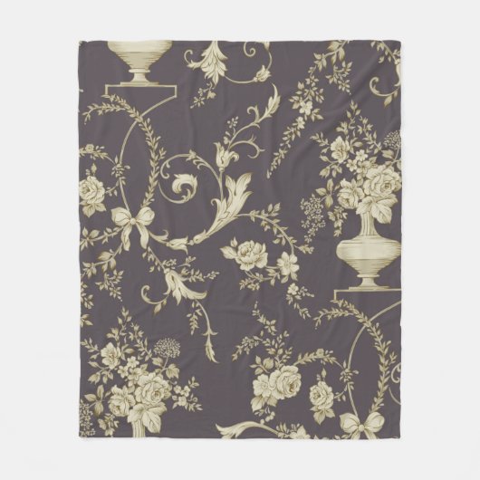 Allover Multimotif-Blume-Ornament Nahtloses Stück Fleecedecke (Vorderseite)