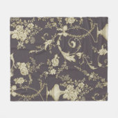 Allover Multimotif-Blume-Ornament Nahtloses Stück Fleecedecke (Vorderseite (Horizontal))