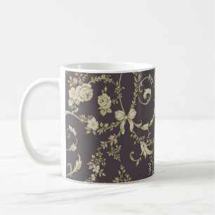 Allover Multimotif-Blume-Ornament Nahtloses Stück Kaffeetasse