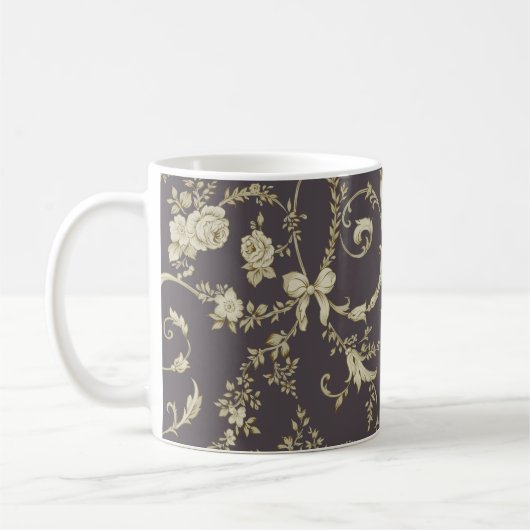 Allover Multimotif-Blume-Ornament Nahtloses Stück Kaffeetasse (Links)