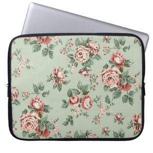 Allover Multimotif-Blume-Ornament Nahtloses Stück Laptopschutzhülle